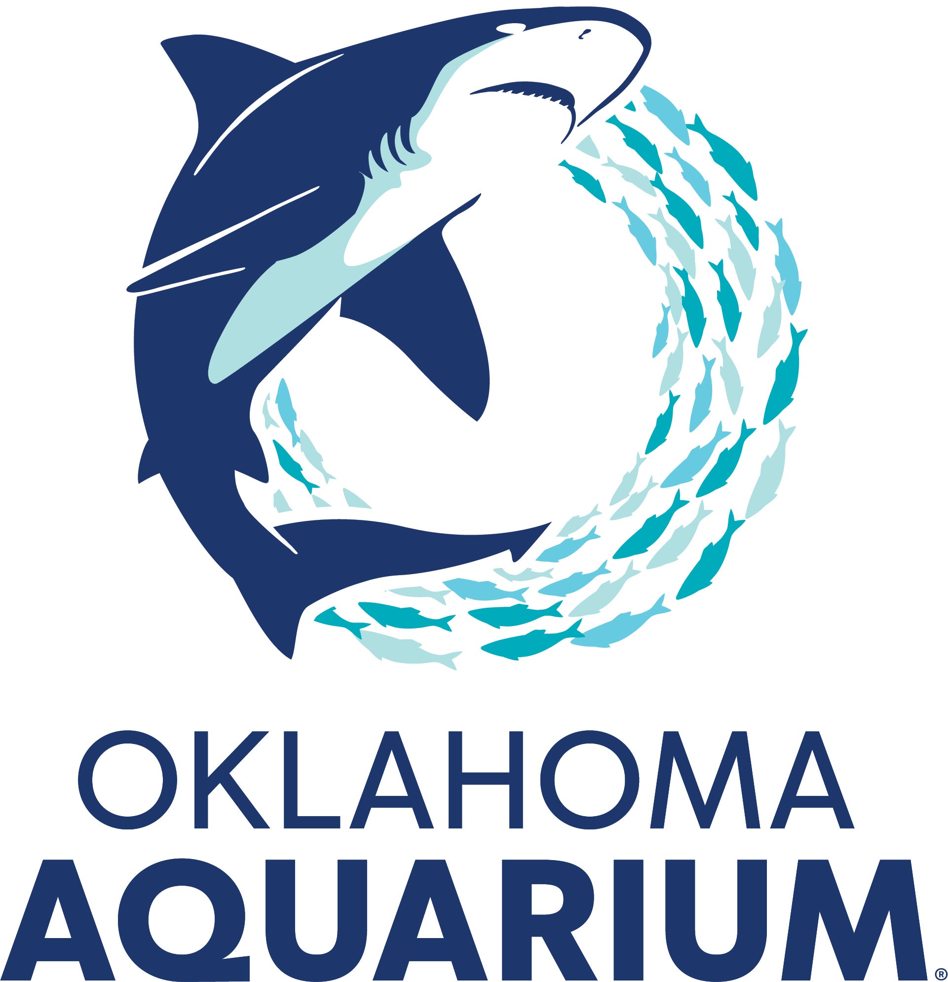 MuzeMerch - Oklahoma Aquarium Shark Logo Water Bottle